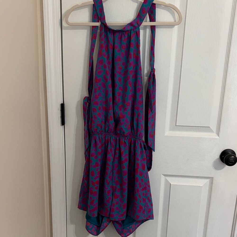 Purple and Pink Leopard Print Romper